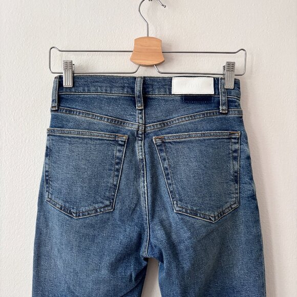 Re/Done 90's High Rise Ankle Crop Jeans in Dusk Destroy - Picture 11 of 13